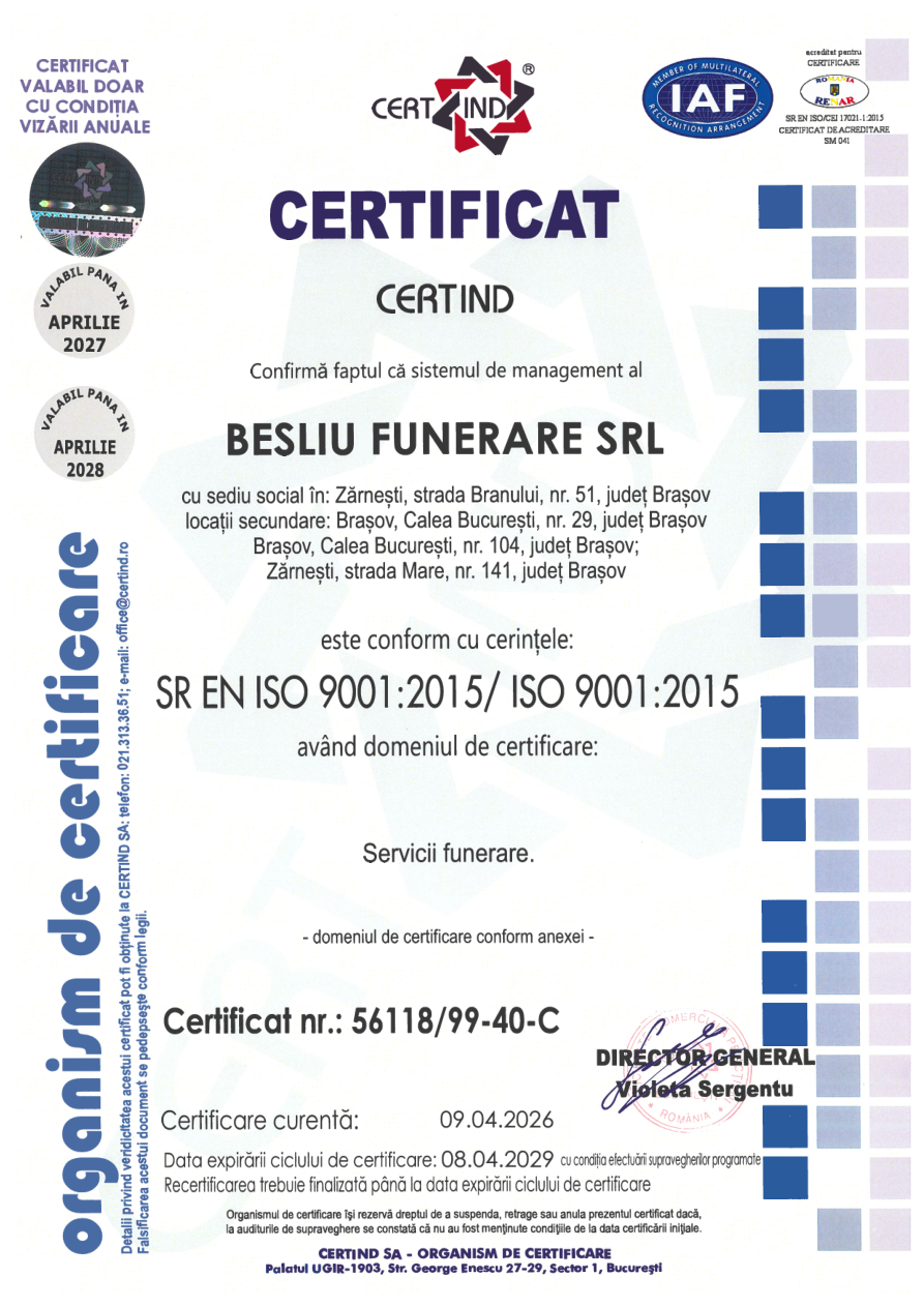 certificat iso